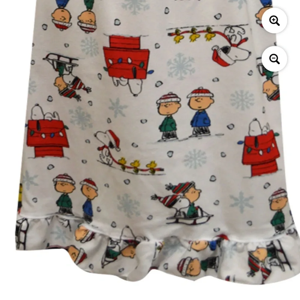 Peanuts Gang Charlie Brown Girls Long Sleeve Nightgown Pajamas 8 NEW